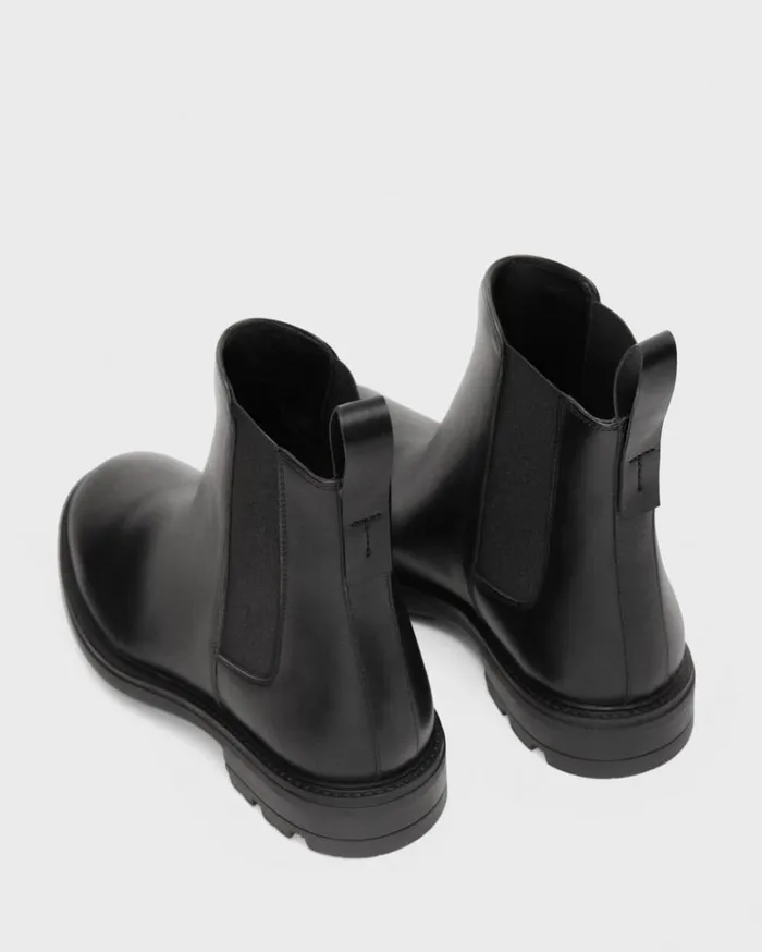 Theory Chelsea Boot In Leather Black Men Shoes