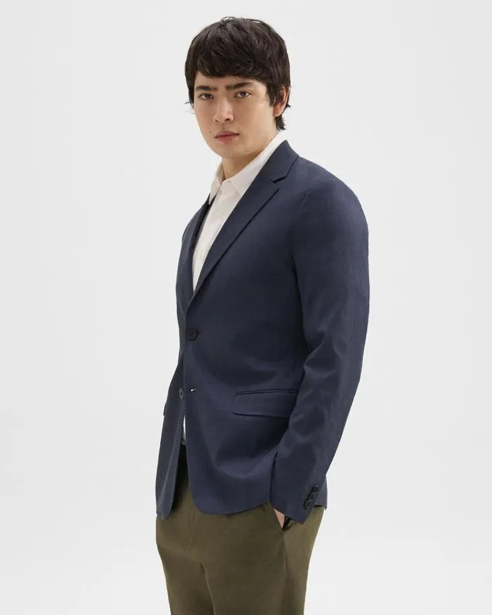 Theory Clinton Blazer In Good Linen Space Men Blazers Jackets