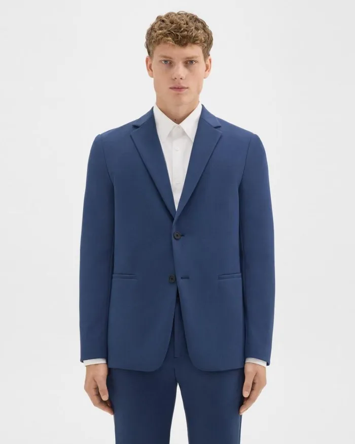 Theory Clinton Blazer In Precision Ponte Deep Atlantic Men Blazers Jackets