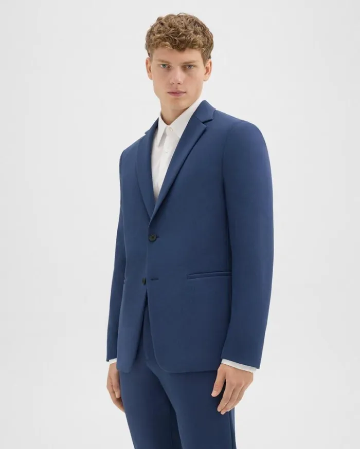 Theory Clinton Blazer In Precision Ponte Deep Atlantic Men Blazers Jackets Theory Clinton Blazer In Precision Ponte Deep Atlantic Men Blazers Jackets
