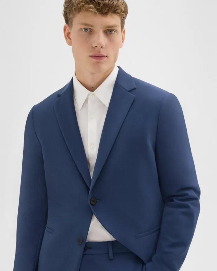 Theory Clinton Blazer In Precision Ponte Deep Atlantic Men Blazers Jackets Theory Clinton Blazer In Precision Ponte Deep Atlantic Men Blazers Jackets