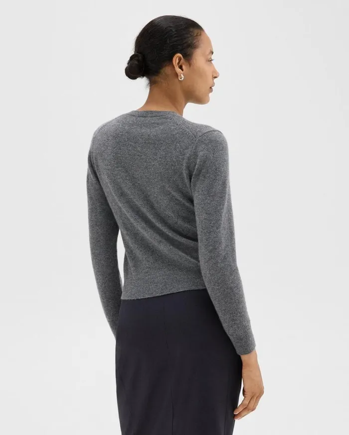 Theory Crewneck Cardigan In Cashmere Husky Women Sweaters Cardigans Theory Crewneck Cardigan In Cashmere Husky Women Sweaters Cardigans