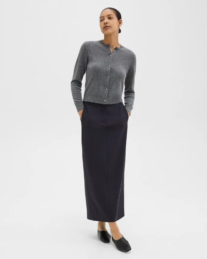 Theory Crewneck Cardigan In Cashmere Husky Women Sweaters Cardigans Theory Crewneck Cardigan In Cashmere Husky Women Sweaters Cardigans