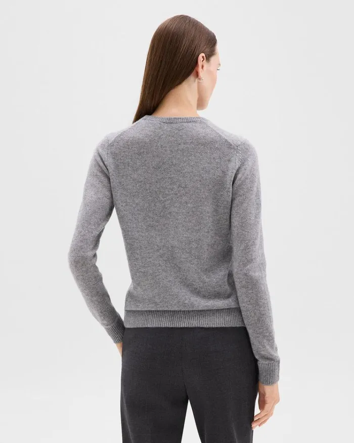 Theory Crewneck Sweater In Feather Cashmere Husky Women Sweaters Cardigans
