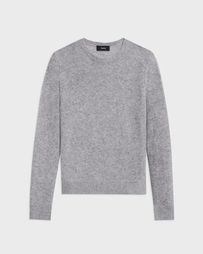 Theory Crewneck Sweater In Feather Cashmere Husky Women Sweaters Cardigans
