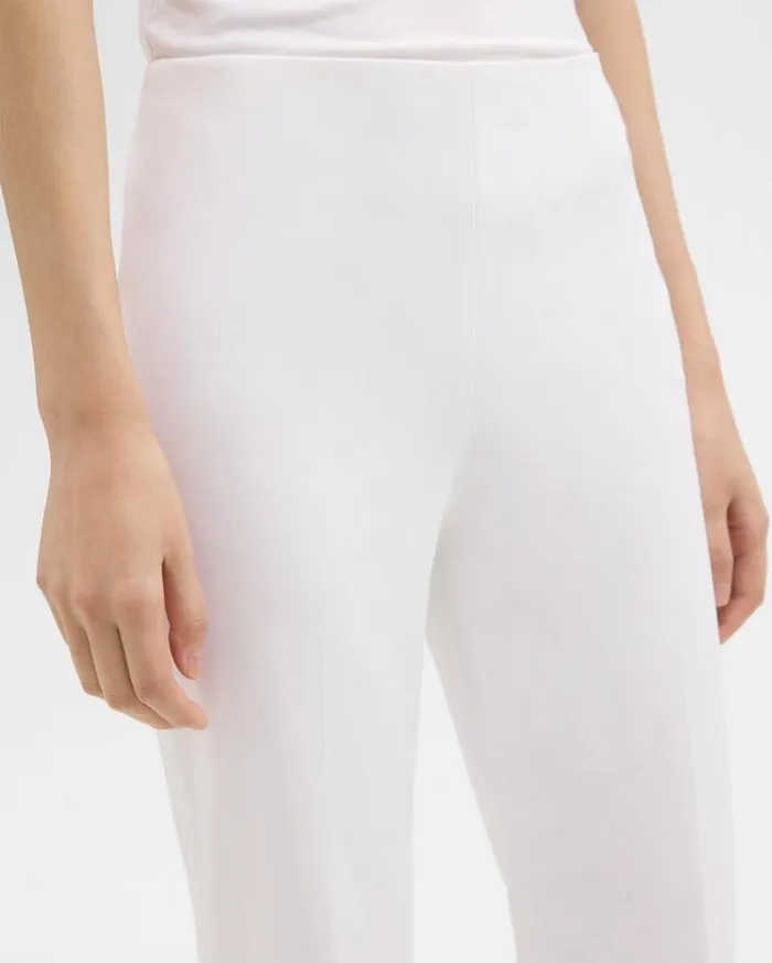Theory Cropped Kick Pant In Stretch CottonBlend White Women Pants Theory Cropped Kick Pant In Stretch CottonBlend White Women Pants