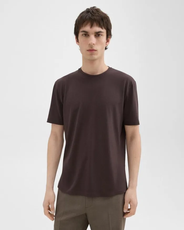 Theory Dorian Tee In Active Knit Hickory Men TShirts Polos Theory Dorian Tee In Active Knit Hickory Men TShirts Polos