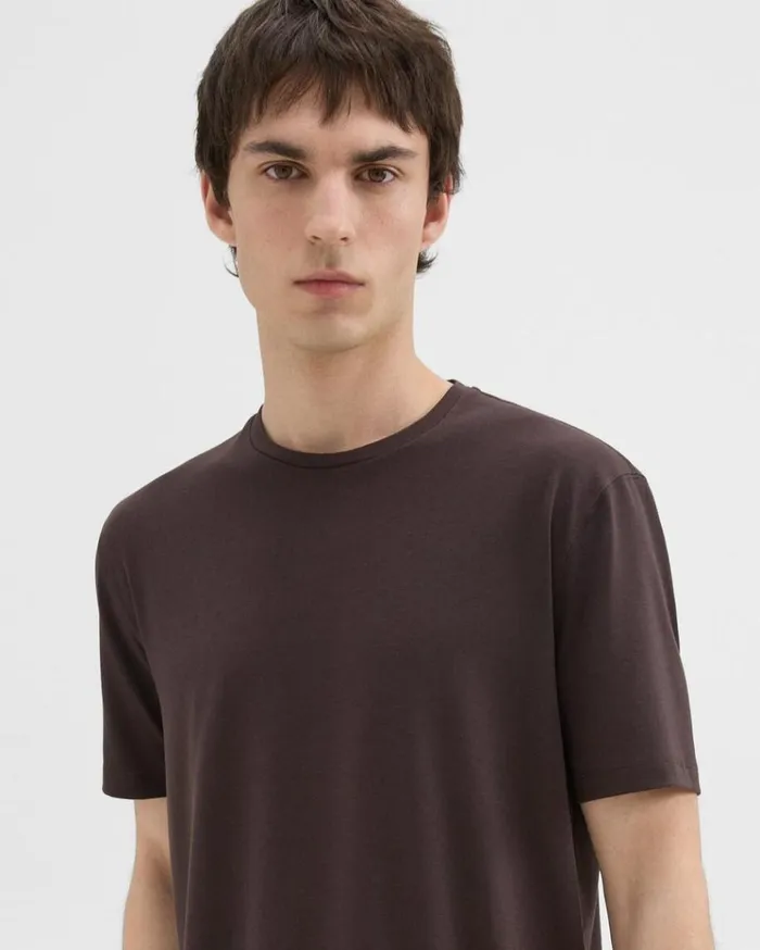 Theory Dorian Tee In Active Knit Hickory Men TShirts Polos Theory Dorian Tee In Active Knit Hickory Men TShirts Polos