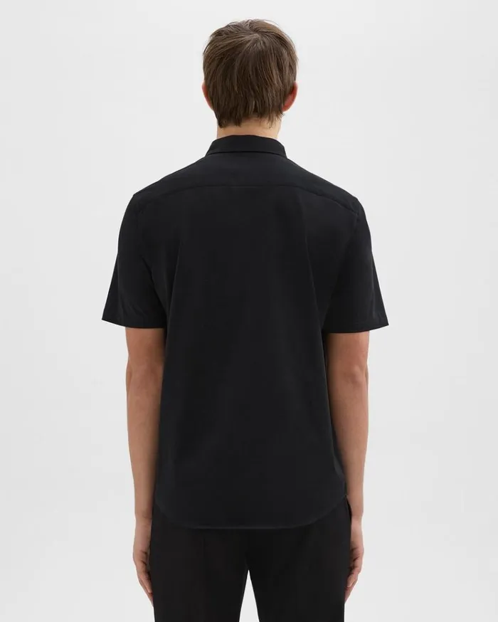 Theory Irving ShortSleeve Shirt In Structure Knit Black Men Shirts Theory Irving ShortSleeve Shirt In Structure Knit Black Men Shirts