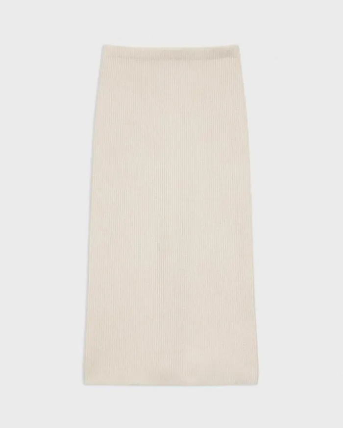 Theory Midi PullOn Skirt In Felted WoolCashmere Ivory Women Skirts Theory Midi PullOn Skirt In Felted WoolCashmere Ivory Women Skirts