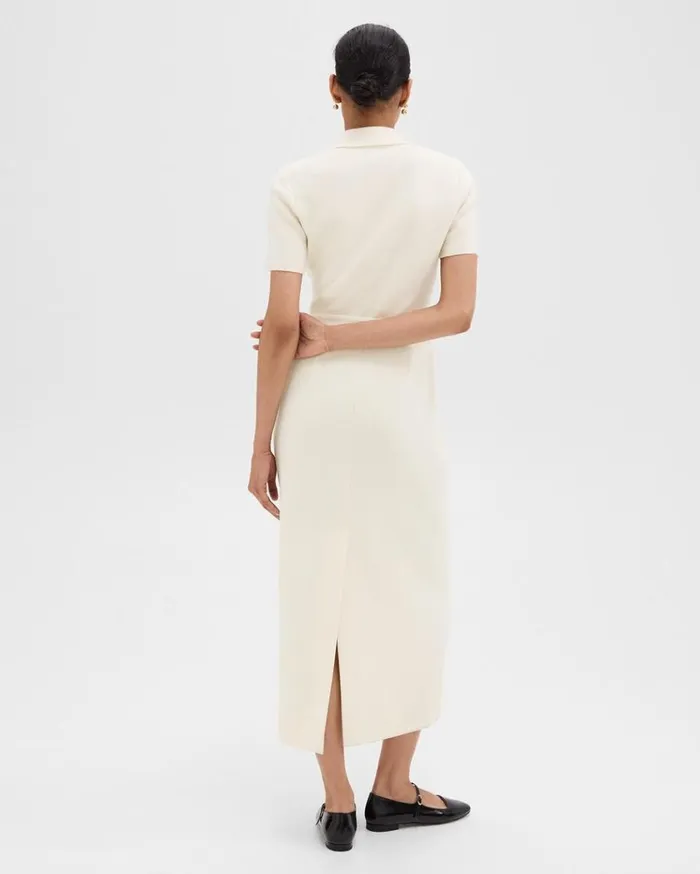 Theory Military Midi Dress In Admiral Crepe Rice Women Dresses