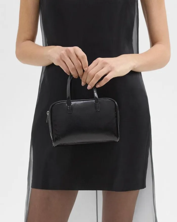 Theory Mini Pillow Bag In Crinkled Patent Leather Black Women Bags Theory Mini Pillow Bag In Crinkled Patent Leather Black Women Bags