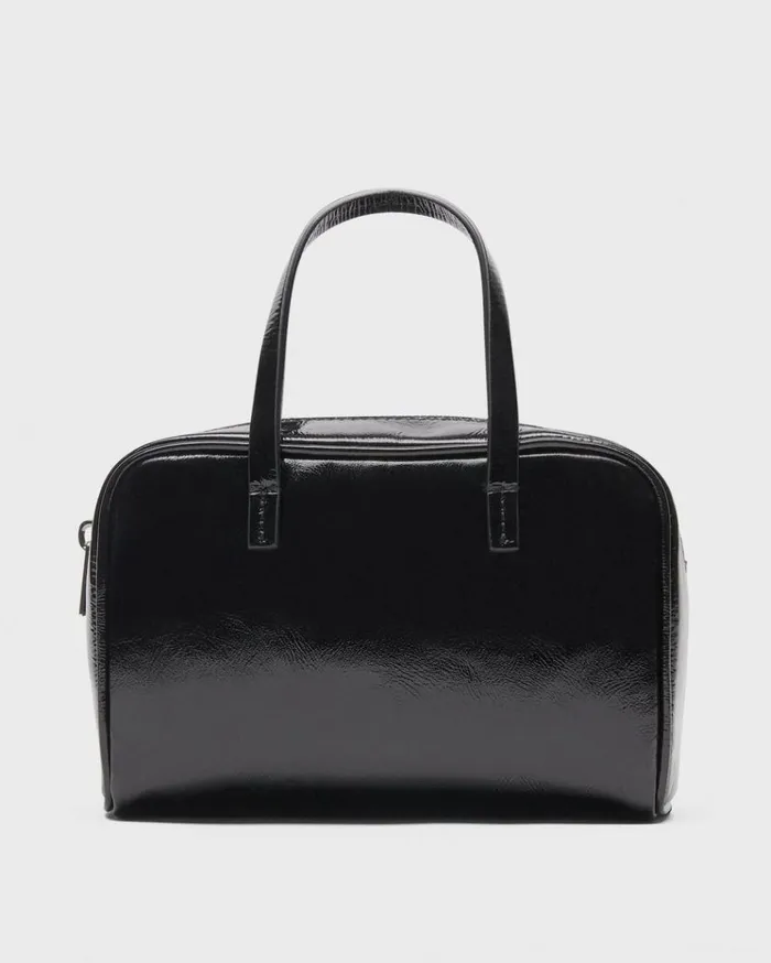 Theory Mini Pillow Bag In Crinkled Patent Leather Black Women Bags Theory Mini Pillow Bag In Crinkled Patent Leather Black Women Bags