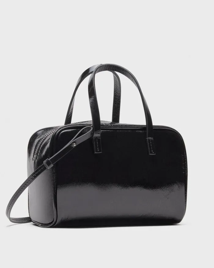 Theory Mini Pillow Bag In Crinkled Patent Leather Black Women Bags Theory Mini Pillow Bag In Crinkled Patent Leather Black Women Bags