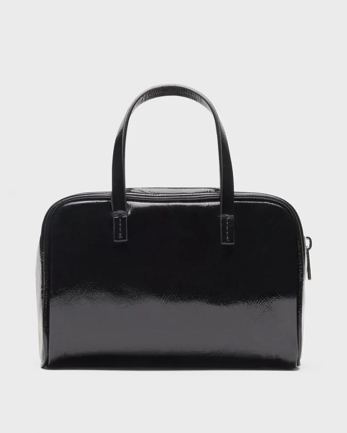 Theory Mini Pillow Bag In Crinkled Patent Leather Black Women Bags Theory Mini Pillow Bag In Crinkled Patent Leather Black Women Bags