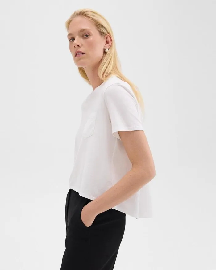 Theory Relaxed Tee In Organic Cotton White Women TShirts Tank Tops Theory Relaxed Tee In Organic Cotton White Women TShirts Tank Tops
