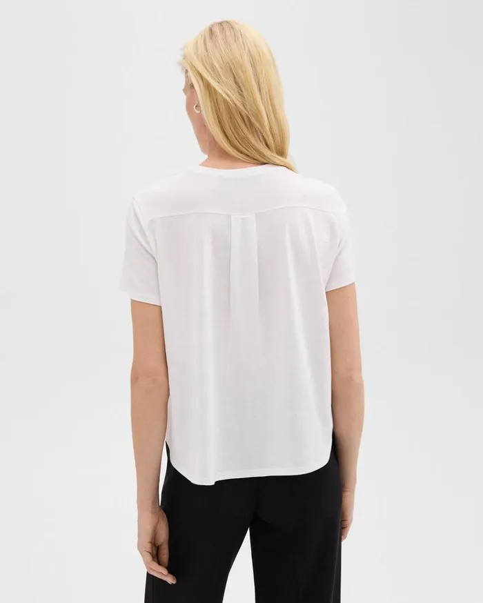 Theory Relaxed Tee In Organic Cotton White Women TShirts Tank Tops Theory Relaxed Tee In Organic Cotton White Women TShirts Tank Tops