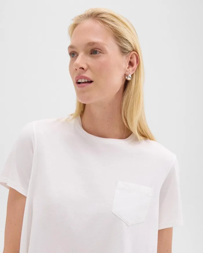 Theory Relaxed Tee In Organic Cotton White Women TShirts Tank Tops Theory Relaxed Tee In Organic Cotton White Women TShirts Tank Tops