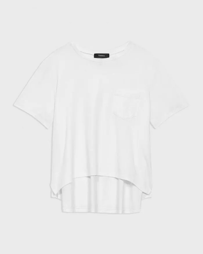 Theory Relaxed Tee In Organic Cotton White Women TShirts Tank Tops Theory Relaxed Tee In Organic Cotton White Women TShirts Tank Tops