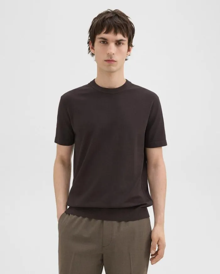 Theory Sarior Tee In Light Bilen Hickory Men TShirts Polos