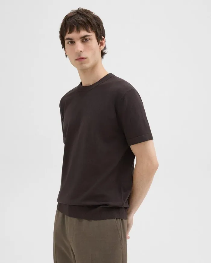 Theory Sarior Tee In Light Bilen Hickory Men TShirts Polos Theory Sarior Tee In Light Bilen Hickory Men TShirts Polos