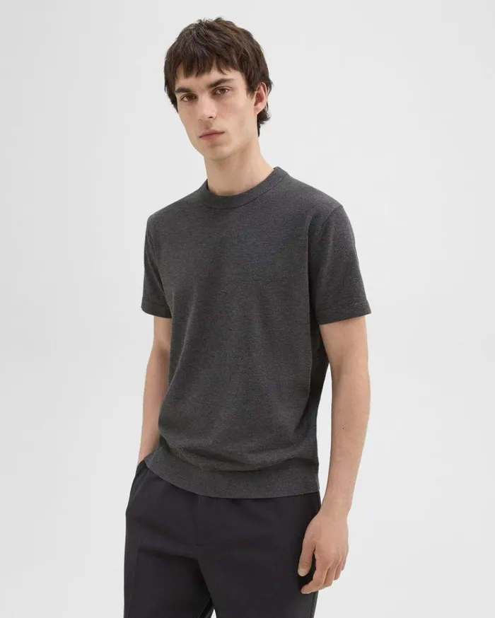 Theory Sarior Tee In Light Bilen Pestle Melange Men Sweaters Cardigans