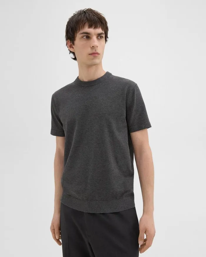Theory Sarior Tee In Light Bilen Pestle Melange Men Sweaters Cardigans Theory Sarior Tee In Light Bilen Pestle Melange Men Sweaters Cardigans