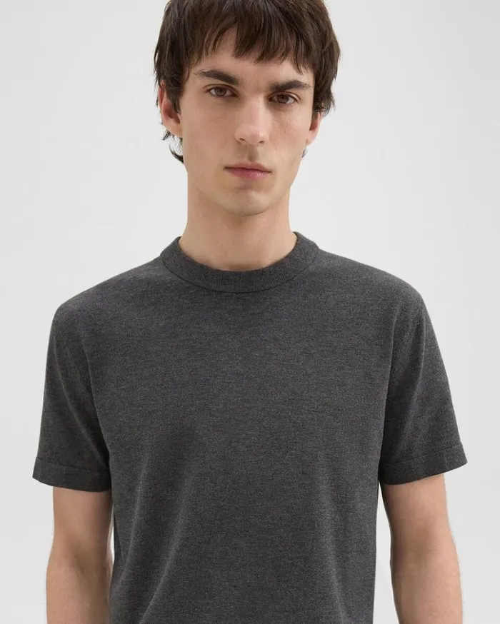 Theory Sarior Tee In Light Bilen Pestle Melange Men Sweaters Cardigans Theory Sarior Tee In Light Bilen Pestle Melange Men Sweaters Cardigans
