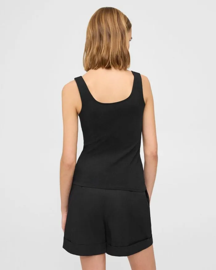 Theory Scoop Neck Tank In Stretch Cotton Black Women TShirts Tank Tops Theory Scoop Neck Tank In Stretch Cotton Black Women TShirts Tank Tops
