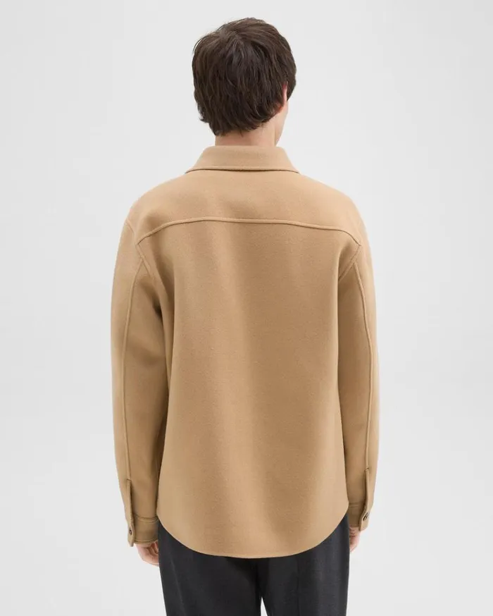 Theory Shirt Jacket In DoubleFace WoolCashmere New Camel Men Outerwear