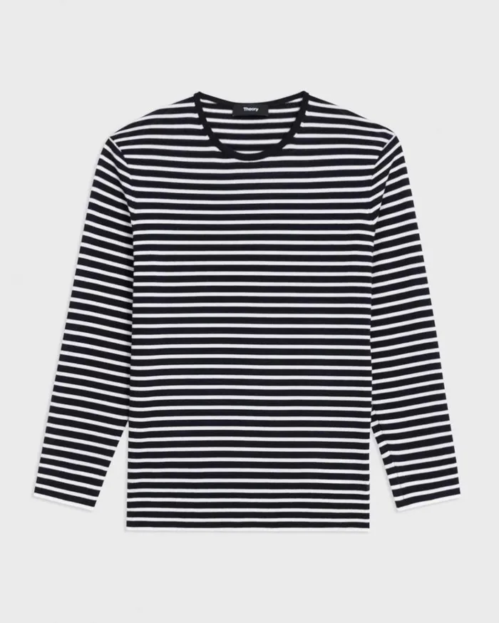 Theory Shrunken Crewneck Sweater In Merino Wool Navynew Ivory Women Sweaters Cardigans Theory Shrunken Crewneck Sweater In Merino Wool Navynew Ivory Women Sweaters Cardigans