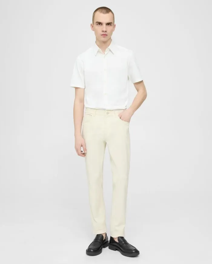 Theory SlimFit 5Pocket Pant In Neoteric Twill Warm Ivory Men Pants