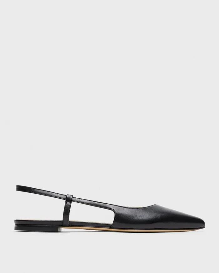 Theory Slingback Flat In Leather Black Women Shoes