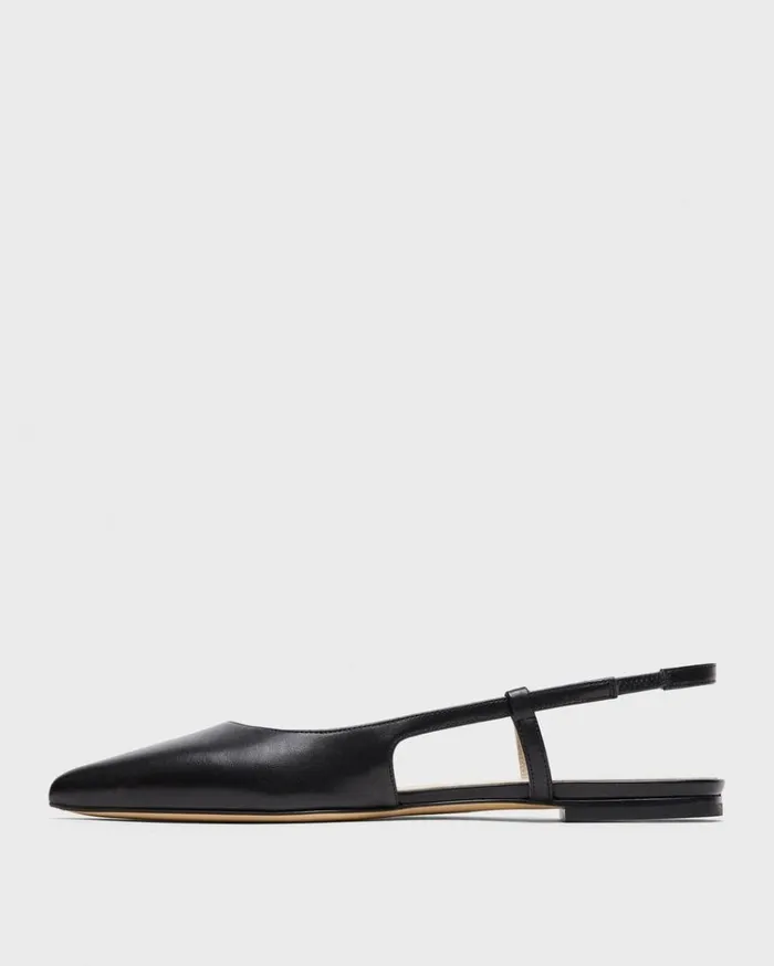 Theory Slingback Flat In Leather Black Women Shoes