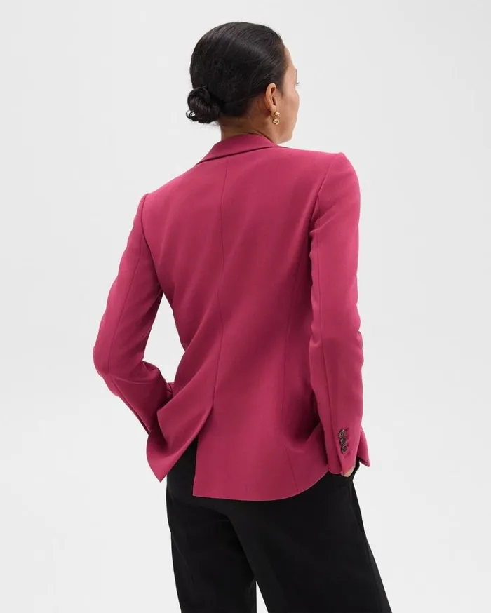 Theory Staple Blazer In Admiral Crepe Deep Rose Women Suits