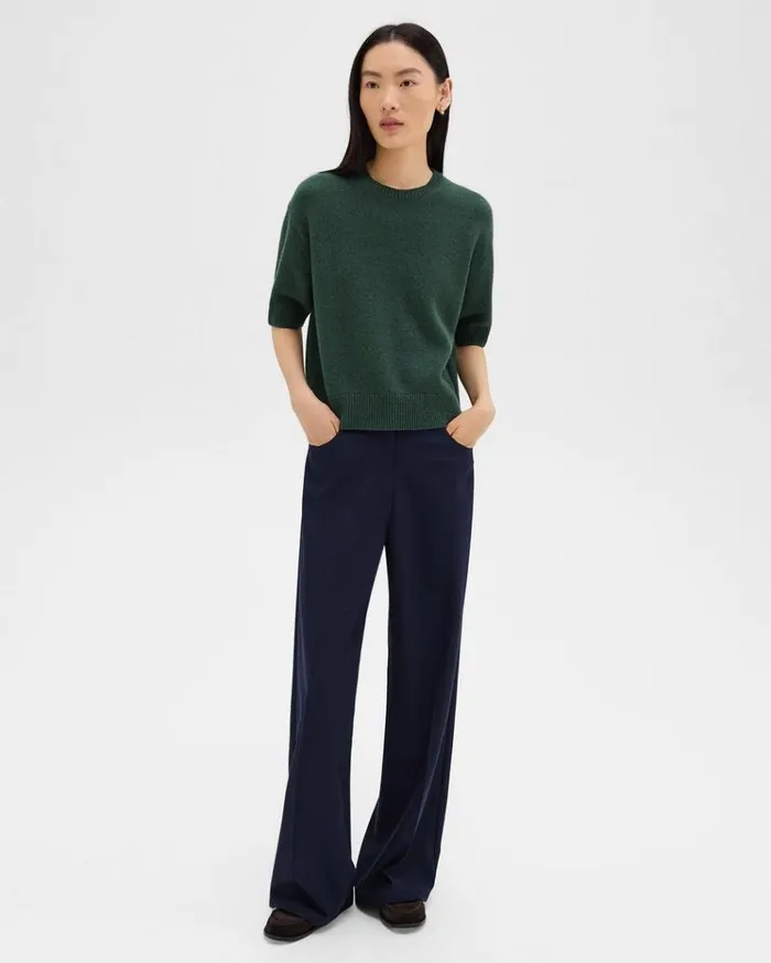 Theory StraightLeg 5Pocket Pant In Stretch Flannel Dark Navy Women Pants