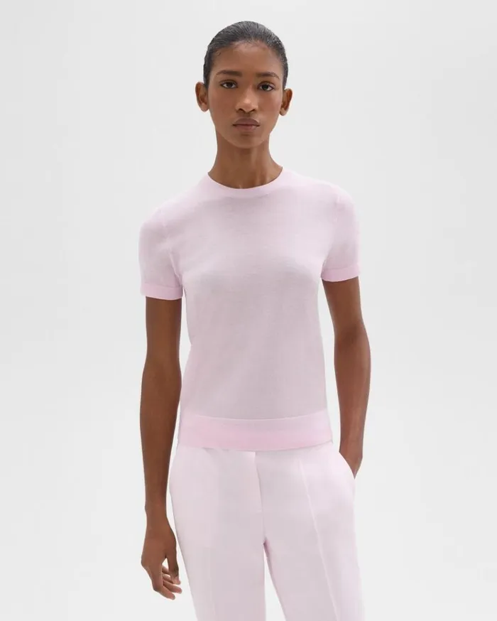 Theory Sweater Tee In Regal Wool Bloom Women TShirts Tank Tops