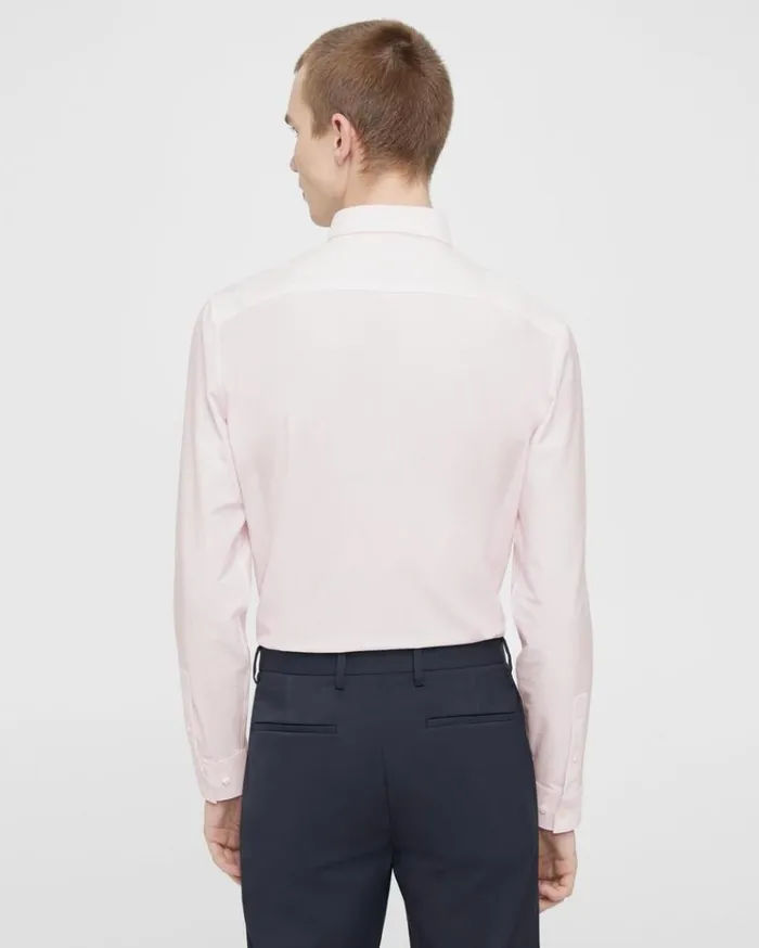 Theory Sylvain Shirt In Striped Cotton Blend Whitecradle Pink Men Shirts Theory Sylvain Shirt In Striped Cotton Blend Whitecradle Pink Men Shirts