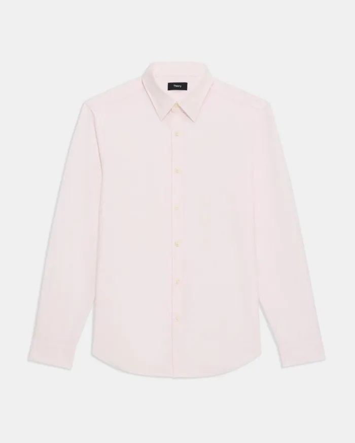 Theory Sylvain Shirt In Striped Cotton Blend Whitecradle Pink Men Shirts Theory Sylvain Shirt In Striped Cotton Blend Whitecradle Pink Men Shirts