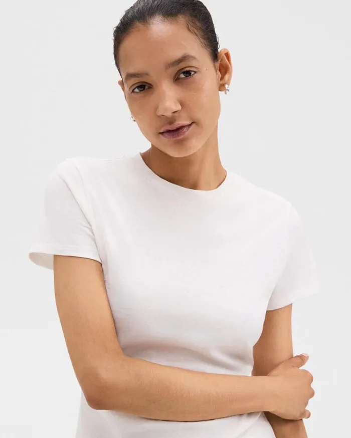 Theory Tiny Tee In Organic Cotton White Women TShirts Tank Tops Theory Tiny Tee In Organic Cotton White Women TShirts Tank Tops