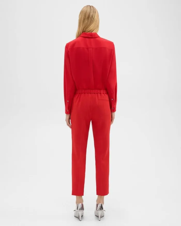 Theory Treeca PullOn Pant In Admiral Crepe Geranium Women Pants