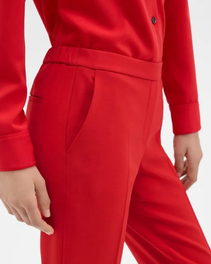 Theory Treeca PullOn Pant In Admiral Crepe Geranium Women Pants