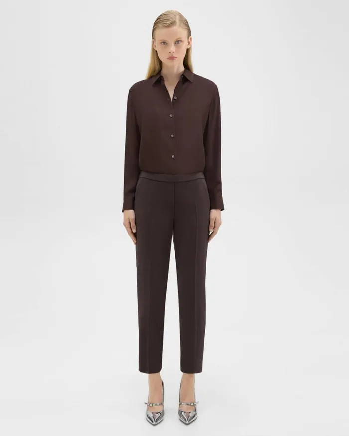 Theory Treeca PullOn Pant In Admiral Crepe Mink Women Pants