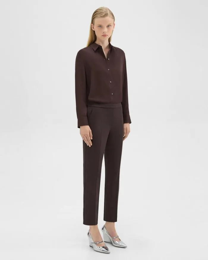 Theory Treeca PullOn Pant In Admiral Crepe Mink Women Pants
