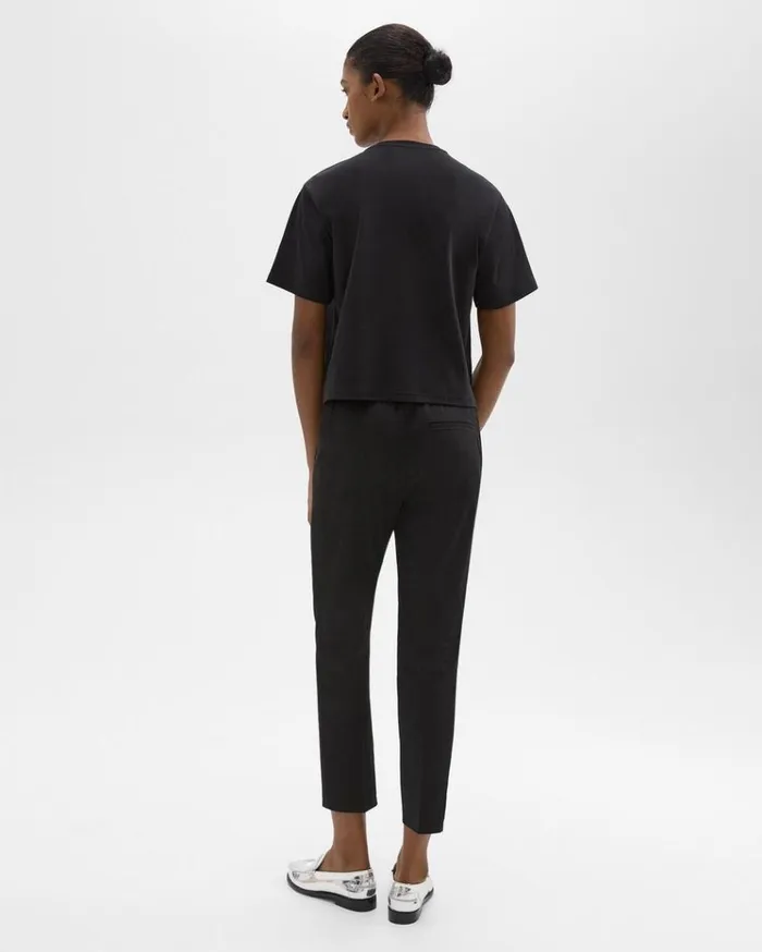 Theory Treeca PullOn Pant In Good Linen Black Women Pants