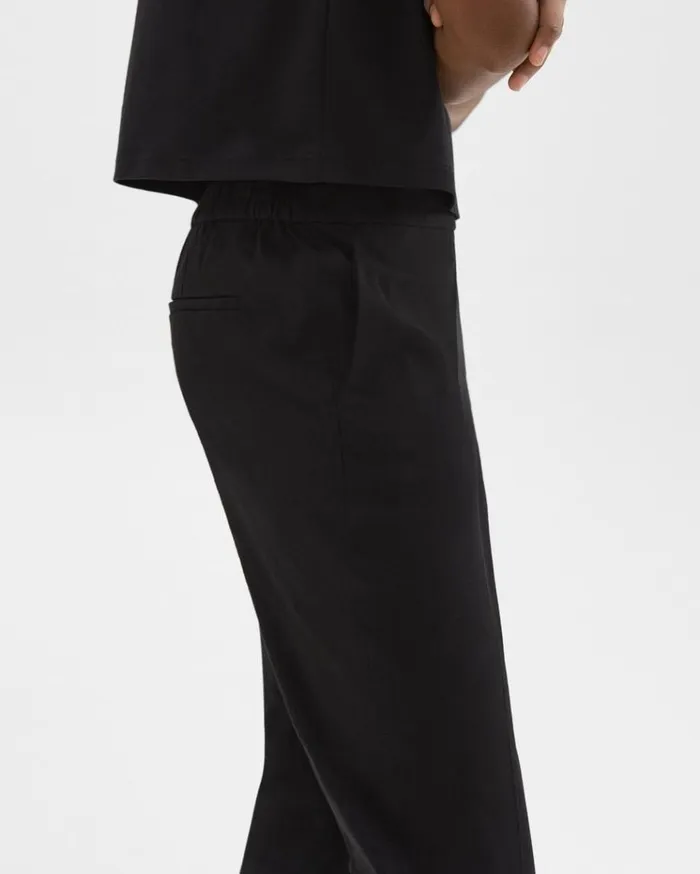 Theory Treeca PullOn Pant In Good Linen Black Women Pants