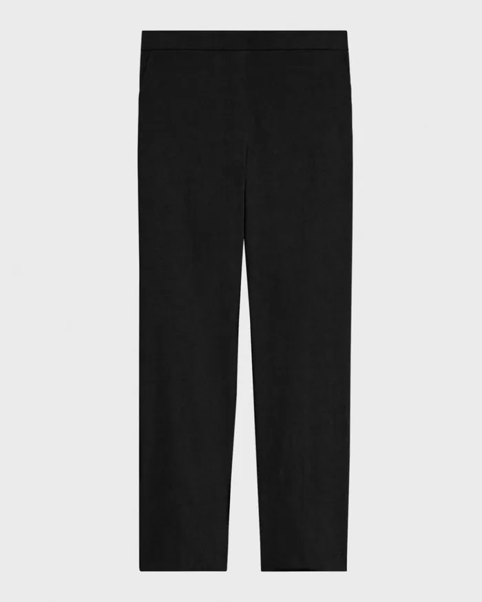 Theory Treeca PullOn Pant In Good Linen Black Women Pants