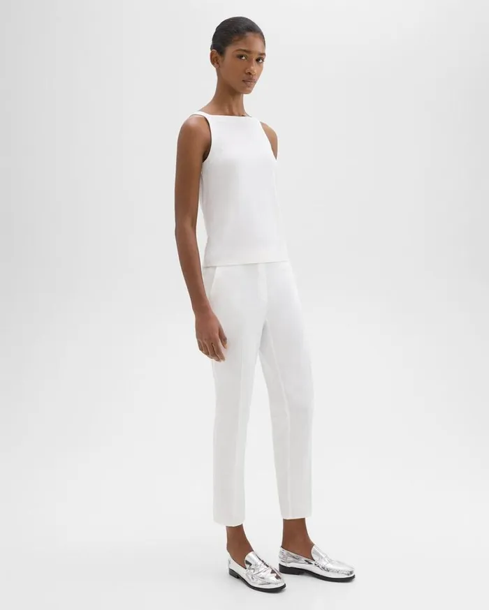 Theory Treeca PullOn Pant In Good Linen White Women Pants