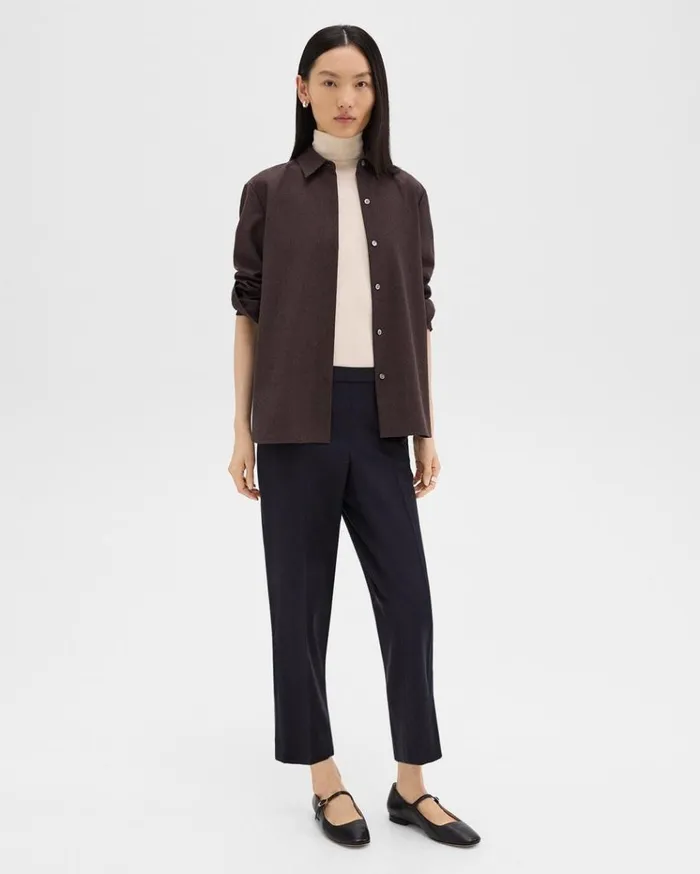 Theory Treeca PullOn Pant In Sleek Flannel Navy Women Pants