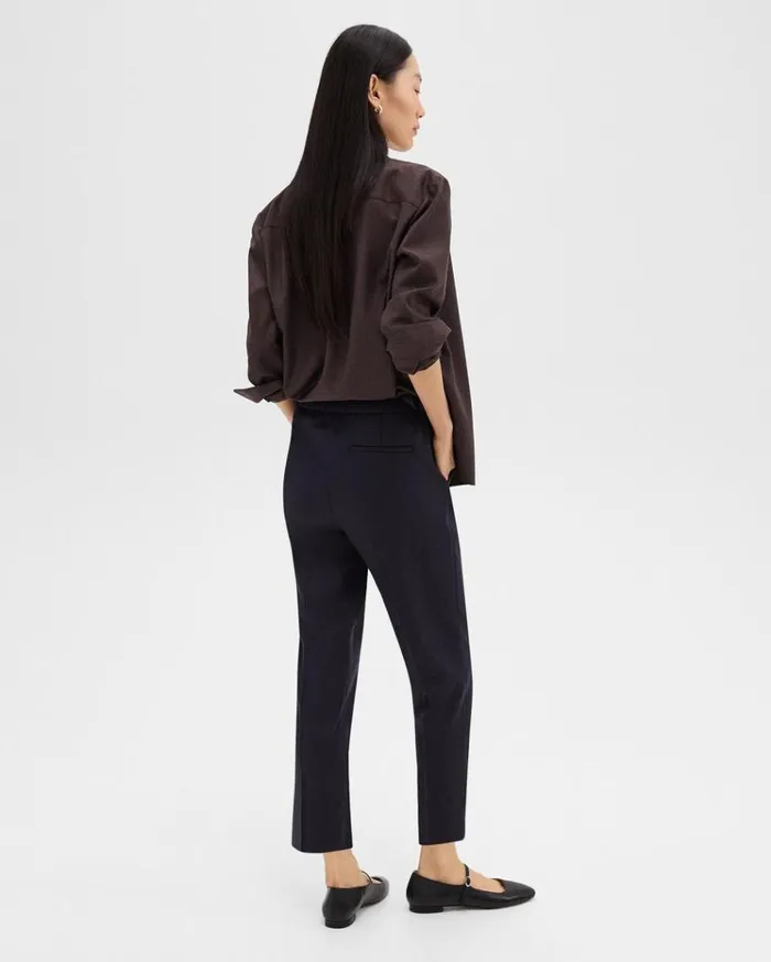 Theory Treeca PullOn Pant In Sleek Flannel Navy Women Pants